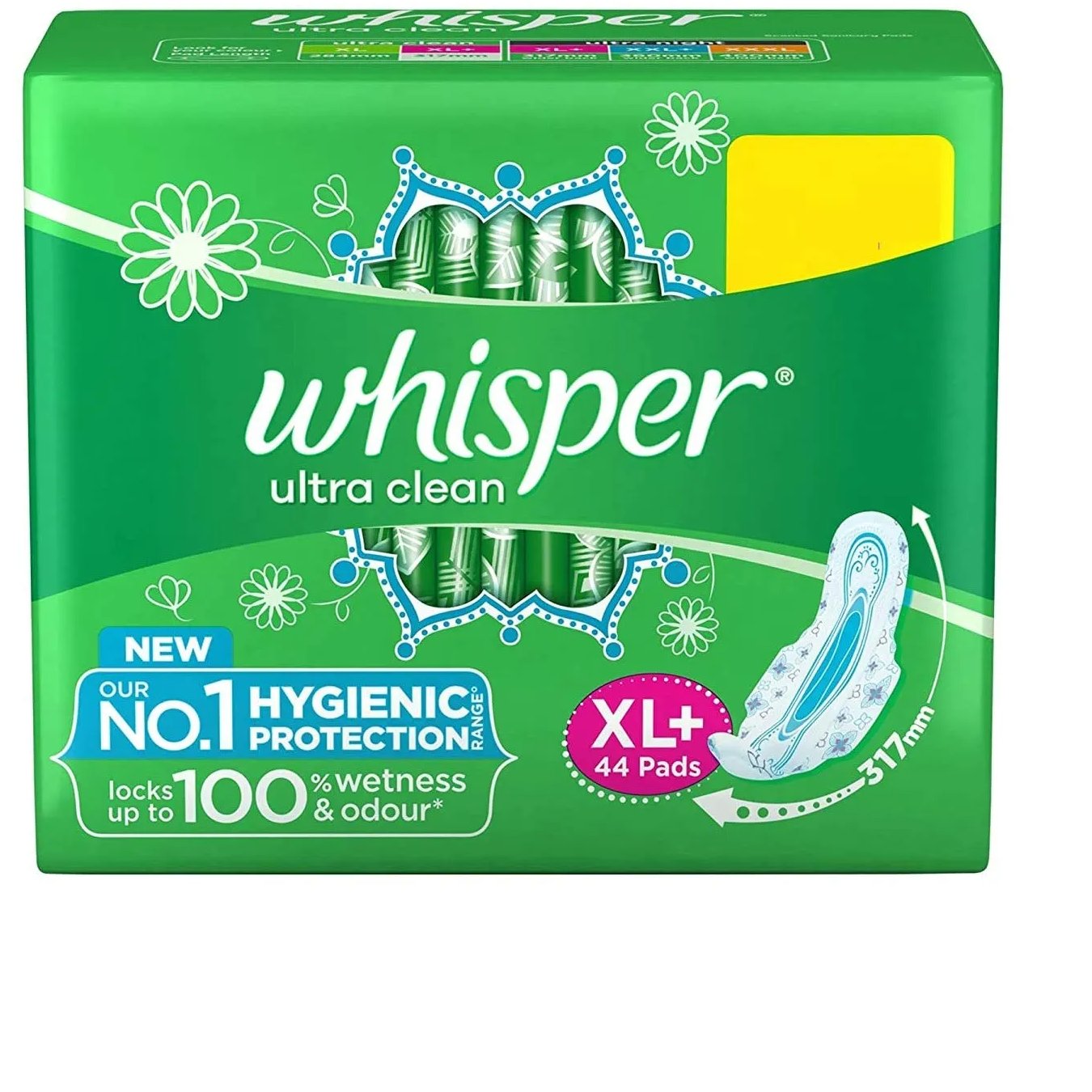 Whisper Ultra Clean Sanitary Pads (XL+ Wings)