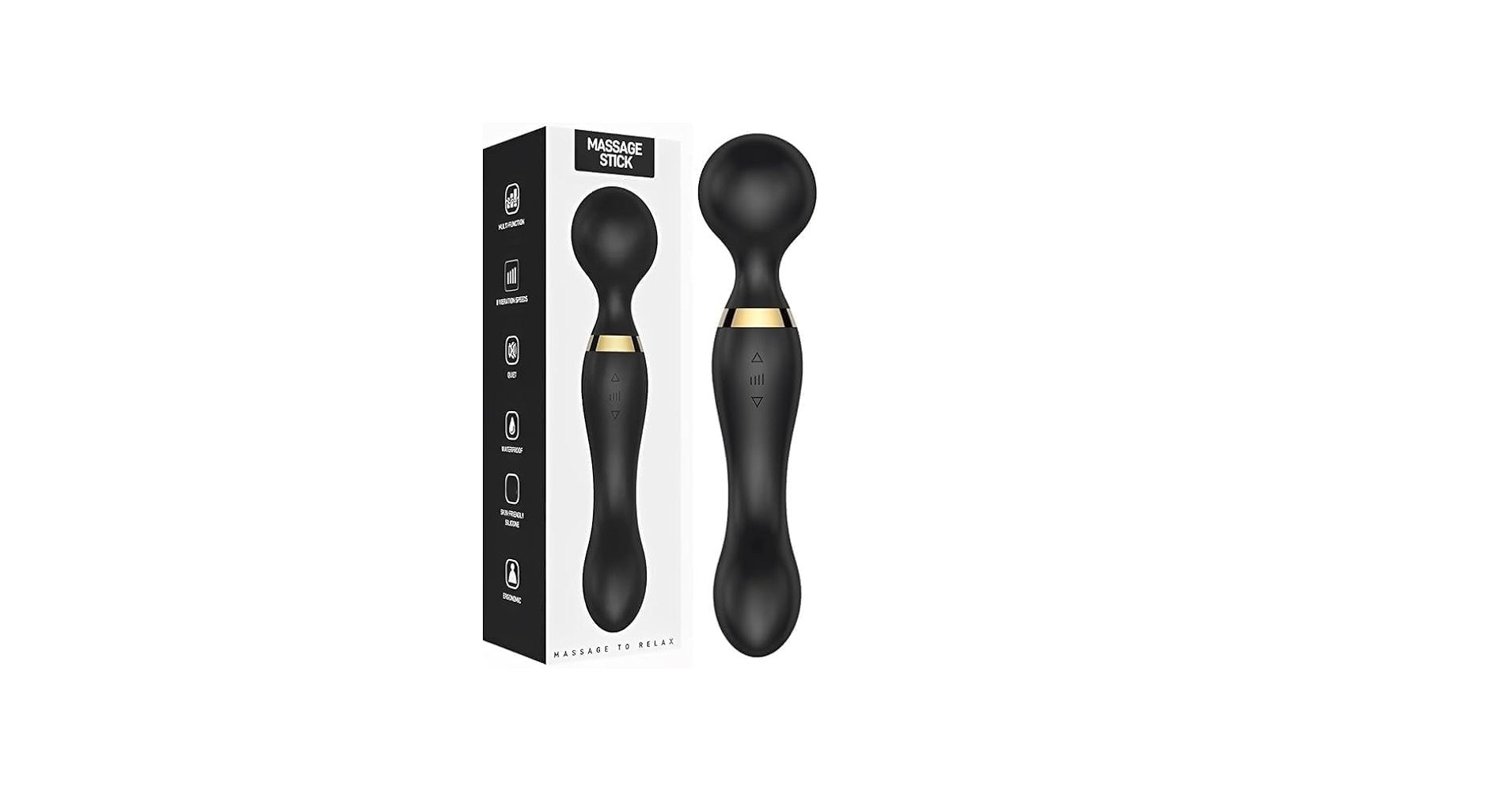 Double vibration body massager, Handheld Dual Massager Stick 360 Degrees Rotation, Rechargeable Electric Pain Relief & Relaxation Device